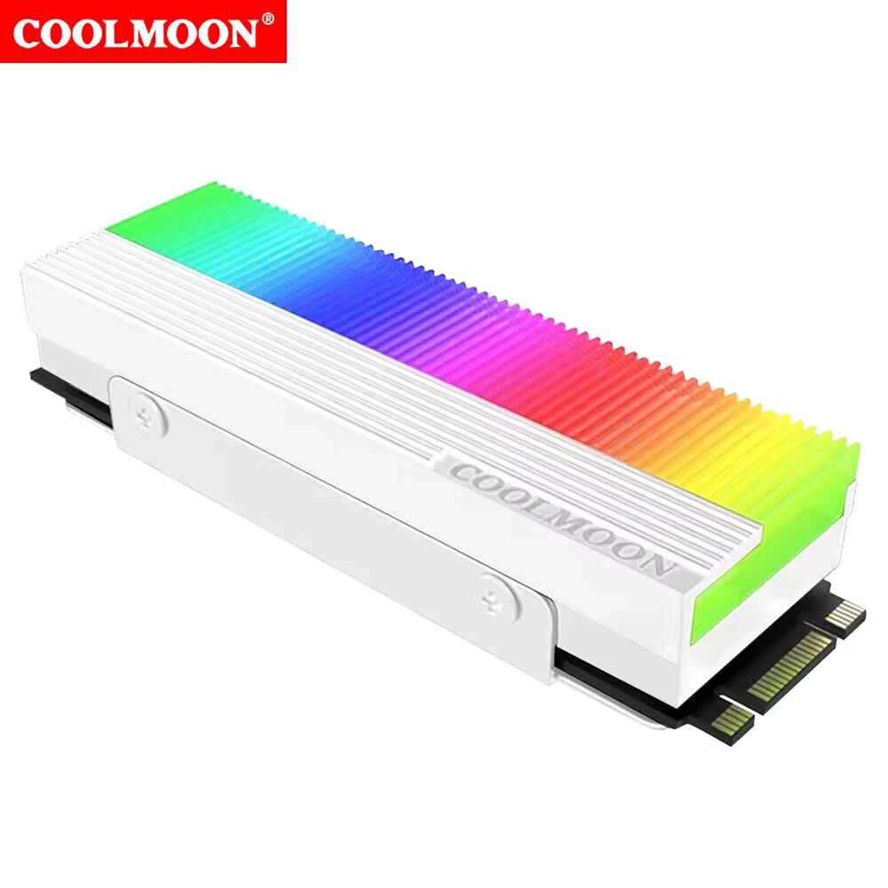 

M.2 2280 SSD Heatsink Cooler Hard Disk Heat Sink with Thermal Pad 5V 3PIN ARGB Solid State Disk Radiator Dual Interface