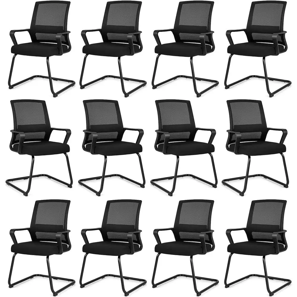 

12-Piece Conference Room Chair Set with Adjustable Lumbar Support and Sled Base