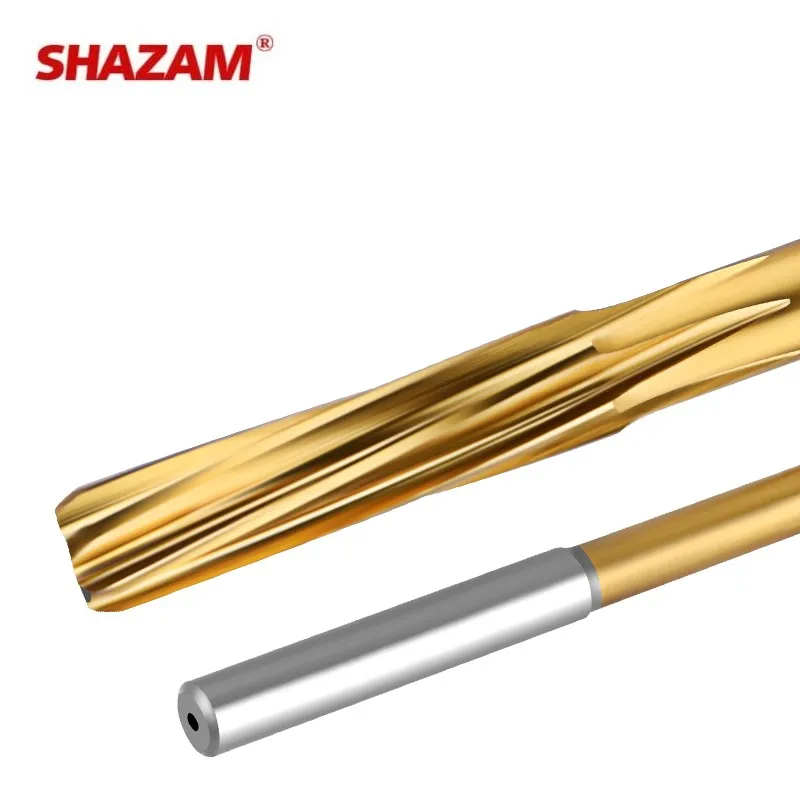 SHAZAM HSS-CO Helical Reamer Cobalt Titanium Plated Stainless Steel Special Straight Shank Reamer 3-20 Decimal Point Reamer