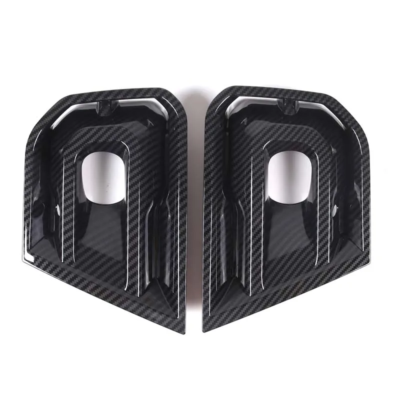 For Ford Ranger 2023+ ABS Car Carbon Fiber Pattern Front Bumper Fog Lamp Light Cover Trim Front Fog Lamp Frame