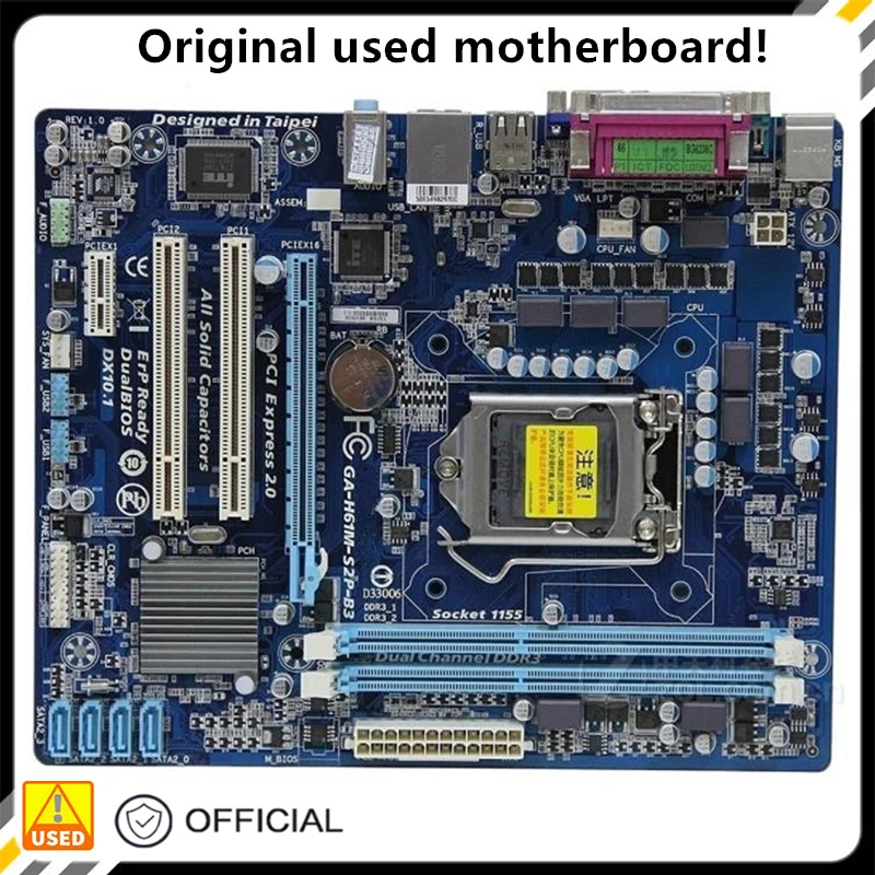 

H61 GA-H61M-S2P-B3 H61M-S2P-B3 Used Desktop Board H61 Slot LGA1155 DDR3 Motherboard SATA2 USB2.0 Support I3 I5 I7