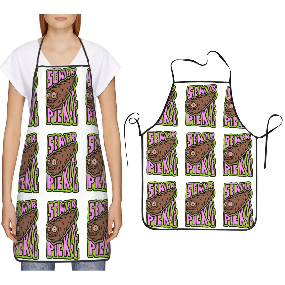 Sewer Pickle Apron Chef Cooking Baking Tablier Bib Kitchen Cleaning Pinafore for Women Men Gardening