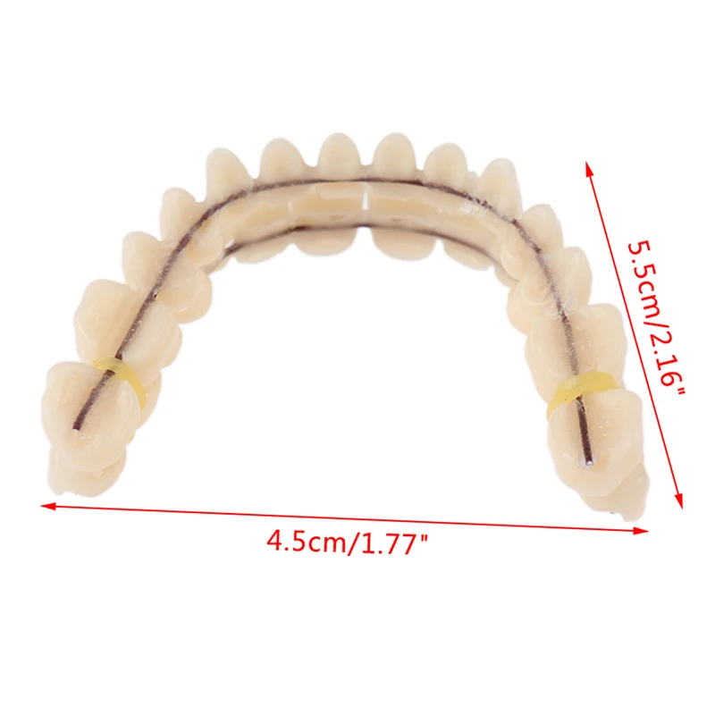 28-teiliges Set Kunstharz-Zahnersatz für Ober- und Unterkiefer, A2-Farbe, Konturierte Künstliche Zähne, Dental-DIY-Zahnersatz-Werkzeug – Detail 9
