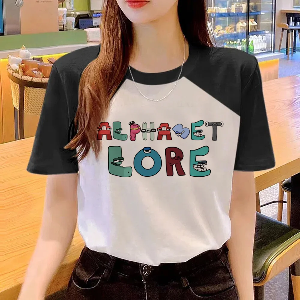 Coloring Alphabet Lore Tee women Japanese top female y2k clothing