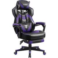 Purple Reclining Gaming Chair with Footrest - Ergonomic for Heavy People, Massage, Racing Style gaming chair  office furniture