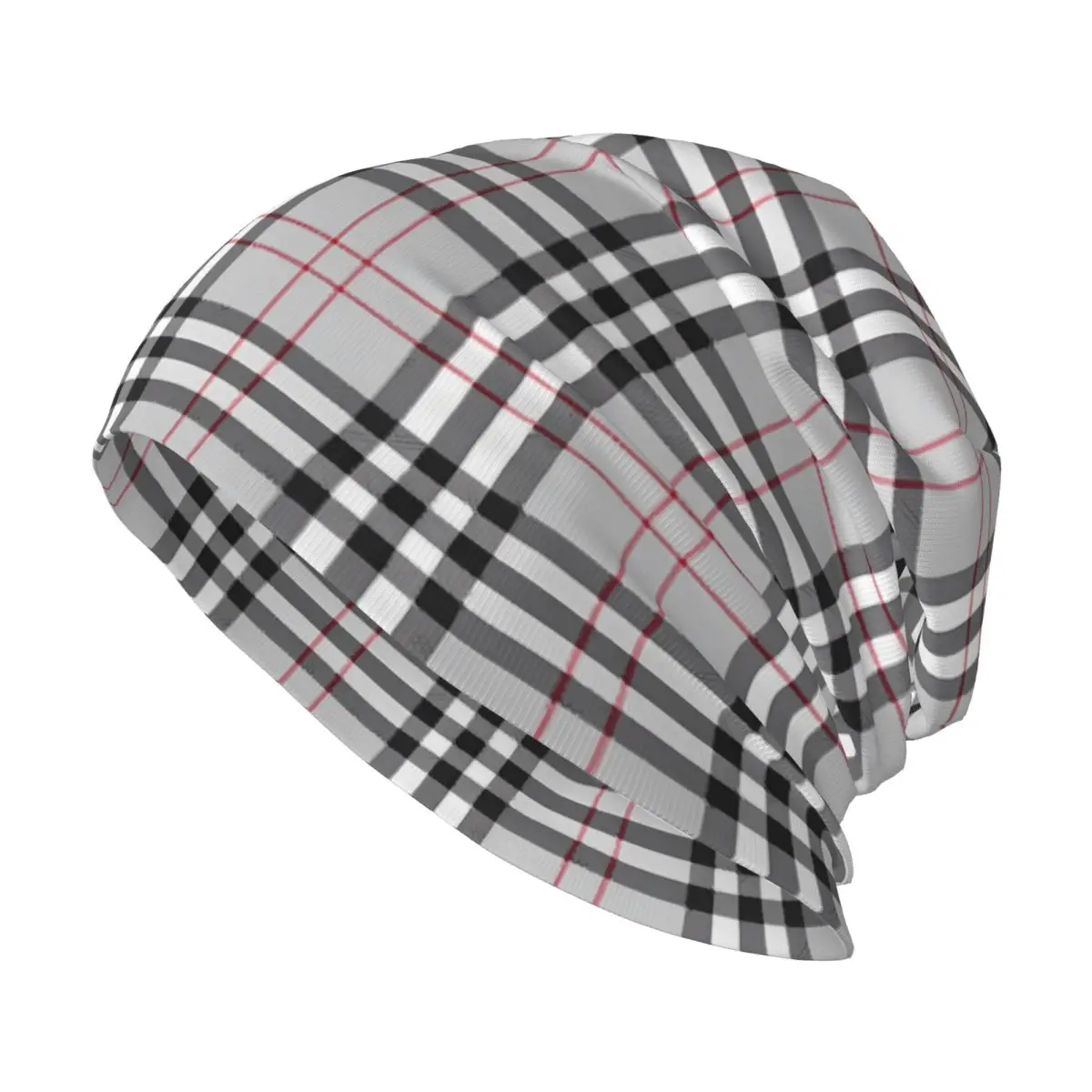 Classic Scottish Tartan Plaid Pattern Warm Knitted Cap Fashion Bonnet Hat Autumn Winter Outdoor Beanies Hats for Men Women Adult