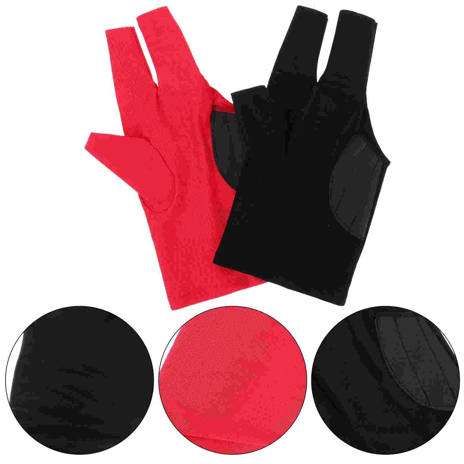 

2 Pcs Pool Gloves Black Cue Left Hand Billiard for Men Mens Billiards Accessories