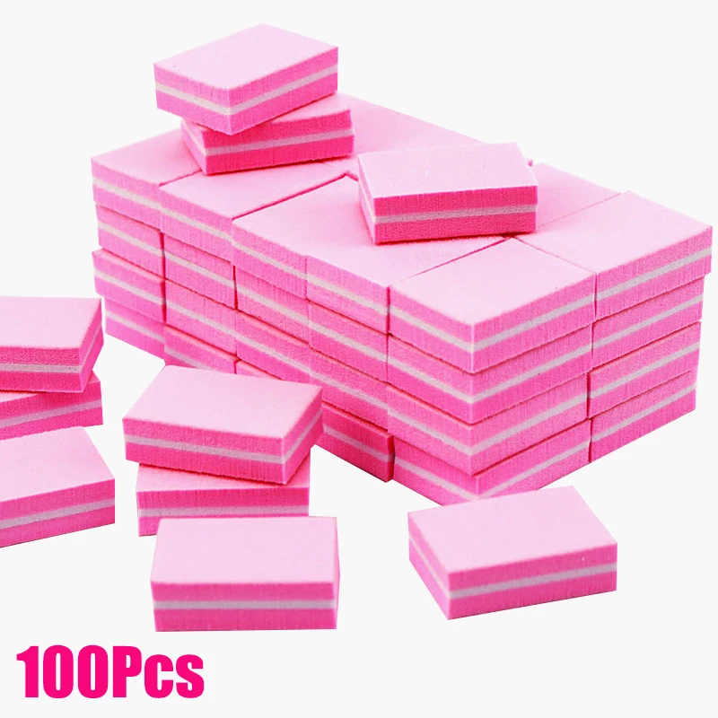 

10-100Pc Double Sided Mini Buffing Sanding Files Block Nail Art Buffer Polishing Manicure Pedicure Nail Care Tools Nail File