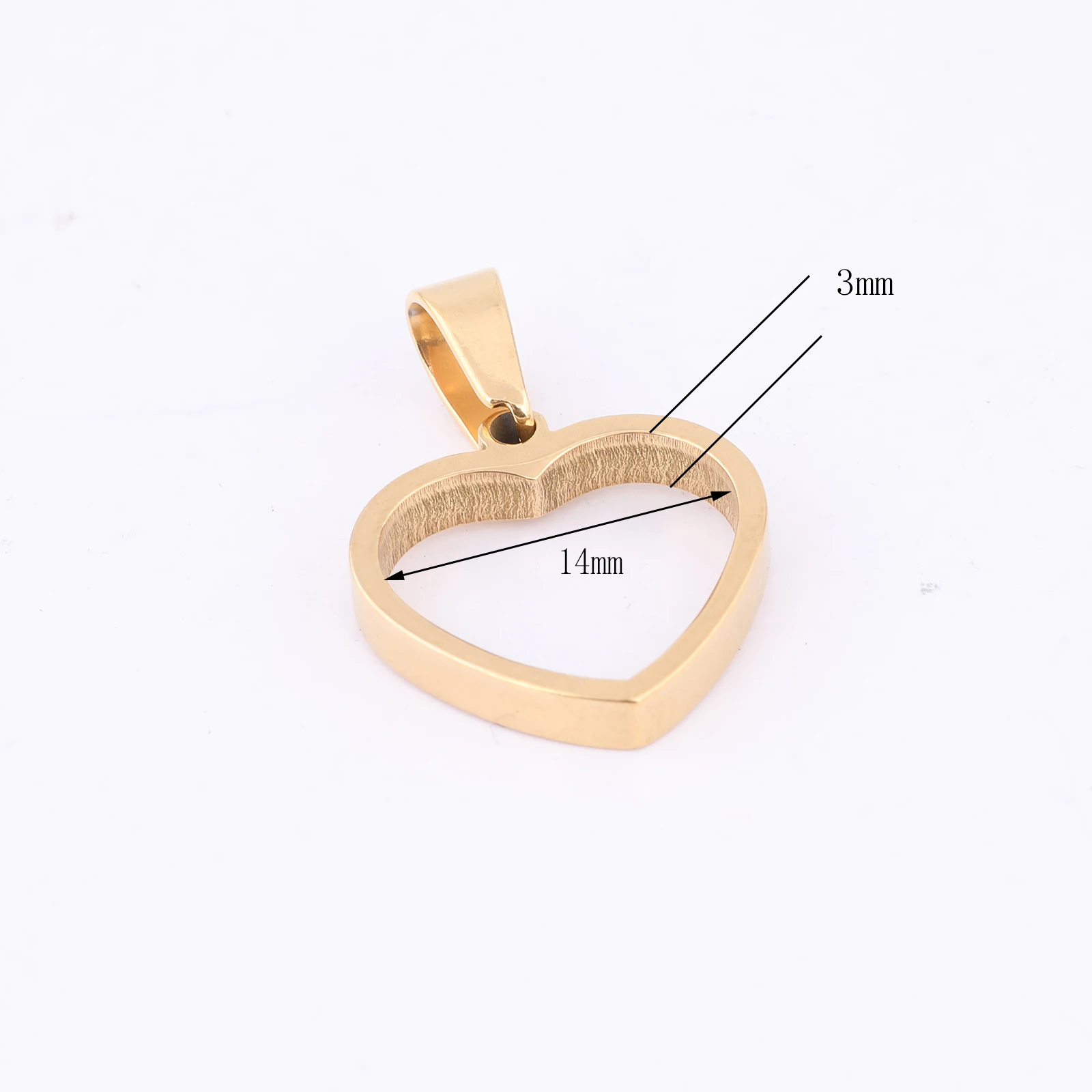 10pcs Stainless Steel Gold Plated 14mm Heart Open Bezel Charms Diy Hollow Pendant Frame Setting Blanks For Resin Jewelry Making