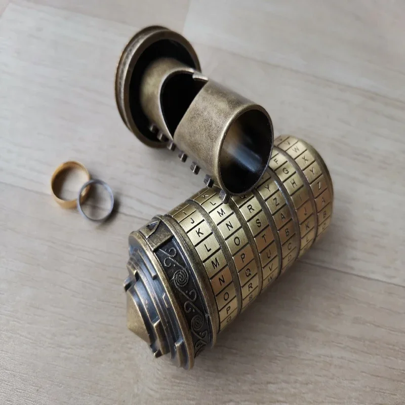 Code Toys Metal Cryptex Locks Da Vinci Educational Toys Valentine'S Day Gift Wedding Gifts Mother'S Day Letter Password Escape