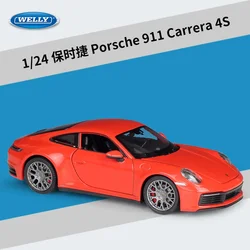 WELLY 1:24 Porsche 911 Carrera 4S Simulate Toy Sports Car Model Car Diecast Alloy Metal Toy Car Childen Collection Gifts  B75