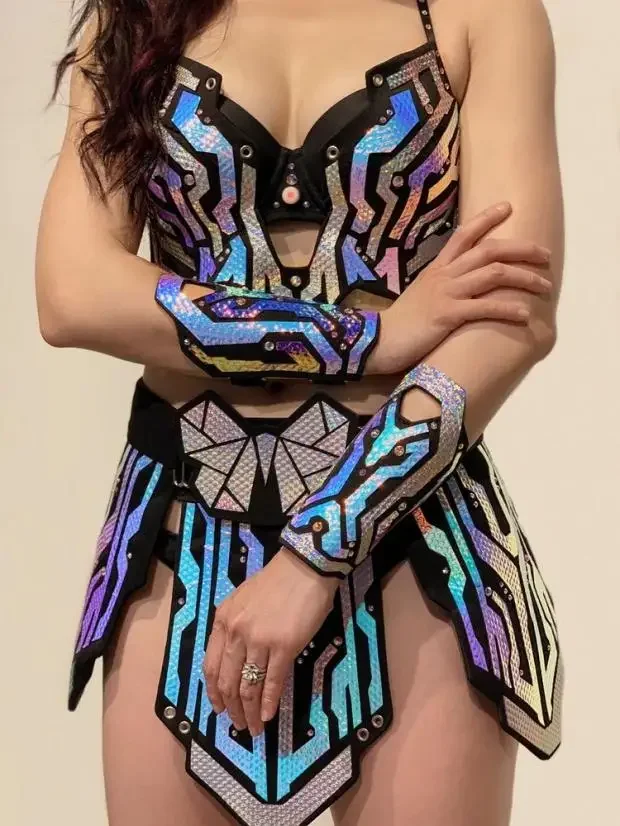 Disfraz sexy para discoteca, bar, ds, espectáculo de escenario, vestido de fiesta para niña, armadura de baile láser para mujer, disfraces de gogo
