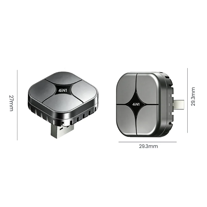 4-in-1 Wireless CarPlay Adapter Mini USB Dongle Support Android Auto AirPlay MirrorLink WiFi Bluetooth Auto Connect view 4