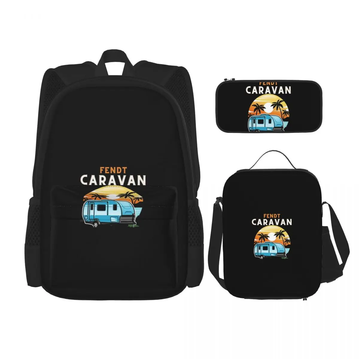 

Fendt Caravan Essential Backpacks Boys Girls Bookbag Students School Bags Kids Rucksack Lunch Bag Pen Bag Three-Piece Set