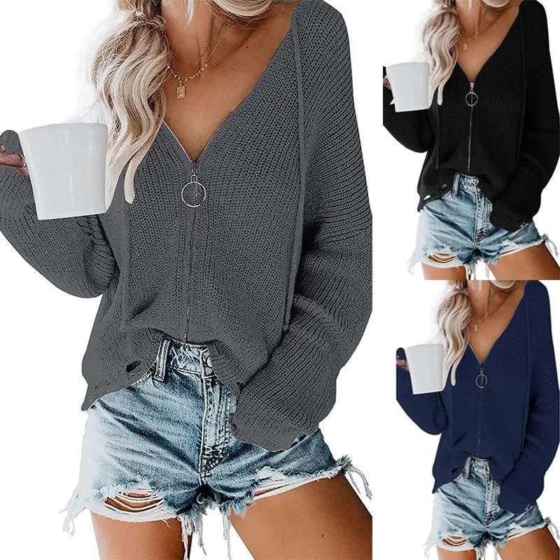 

Women's Hooded Cardigan Zipper Hole Sweater Loose Bubble Sve Mid-Thi Color Online And In-Store Ss Autumn Faion
