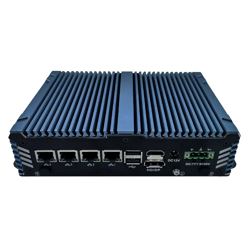 Mini mainframe J6412 prosesor quad-core mini tanpa kipas multifungsi komputer industri