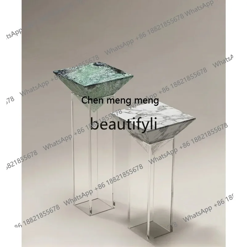 A182 Living room suspended flower stand Floor-to-ceiling simple modern balcony storage Bulgari marble flower pot stand
