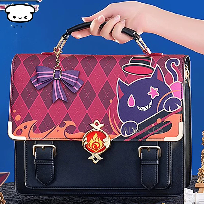 

Genshin Impact Lyney Doujin Vision Backpack Exquisite PU Student Handbag JK Lolita Shoulder Bag Anime Cosplay Accessories Gift