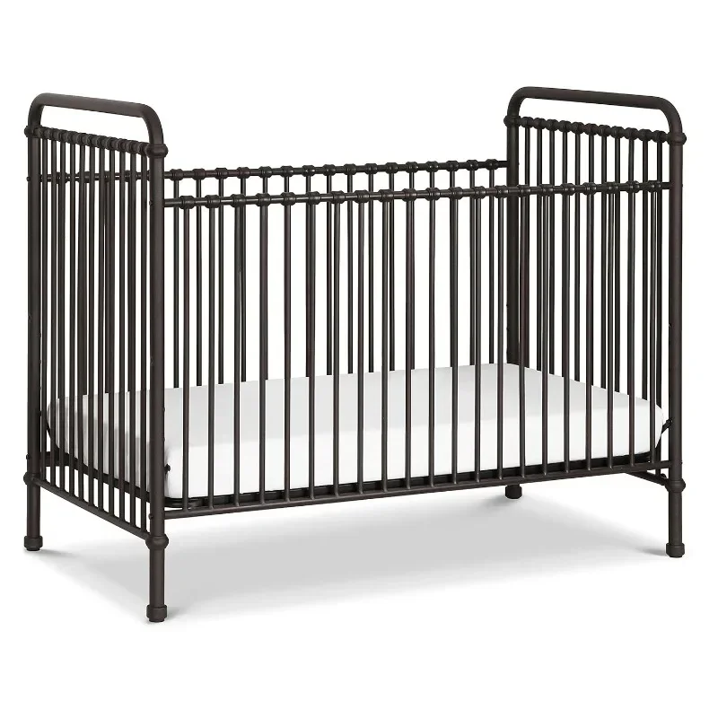 Namesake Abigail 3-in-1 Convertible Metal Crib in Vintage Iron, Greenguard Gold Certified