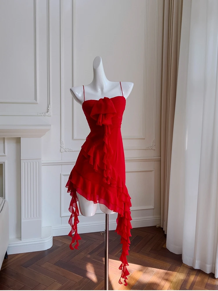 

Little Red Dr DesignSense Asymmetrical Hem Blouse Summer Faionable Capsuled Clothes for ort Ladies Holiday Dres