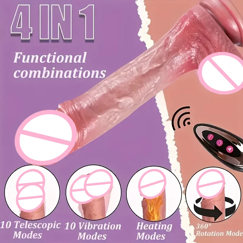 القضيب الاستمناء الشرجي للكبار تلسكوبي دسار التدفئة تلسكوبي دسار التحكم عن بعد G بقعة محفز ألعاب الجنس واقعية #4