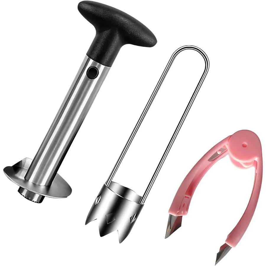 

Efficient Stainless Steel Fruit and Vegetable Corer Tool for Removing Seeds from Bell Peppers Tomatoes Strawberries and Pineapp