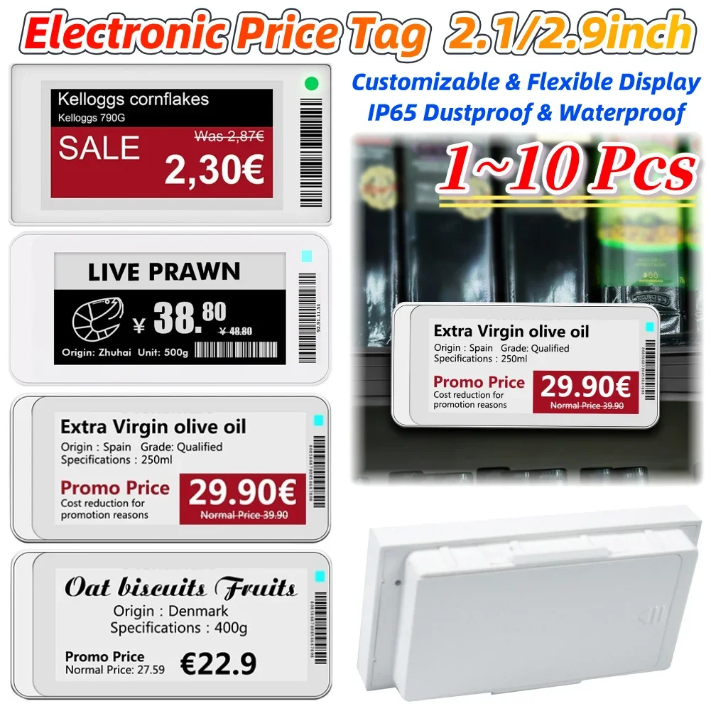 Electronic Price Tag 2.1inch/2.9inch Card BT Version with App Operating Software TFT Screen Eink Screen E-ink E-Paper Display