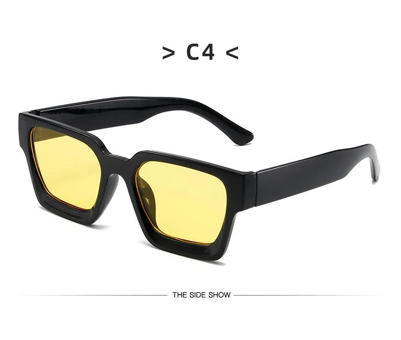 Neue Vintage-Sonnenbrille für Damen und Herren, Quadratischer PC-Rahmen, Marken-Designer Retro-Shades, Modische Sonnenbrille ﻿ für Männer – Detail 14