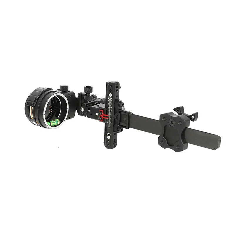 Compound Bow Sight 5 Pin Sight 0.019'' Fiber Optic Adjustable Left/Right Hand Extension Rod for Bow Sight Hunting Accessories