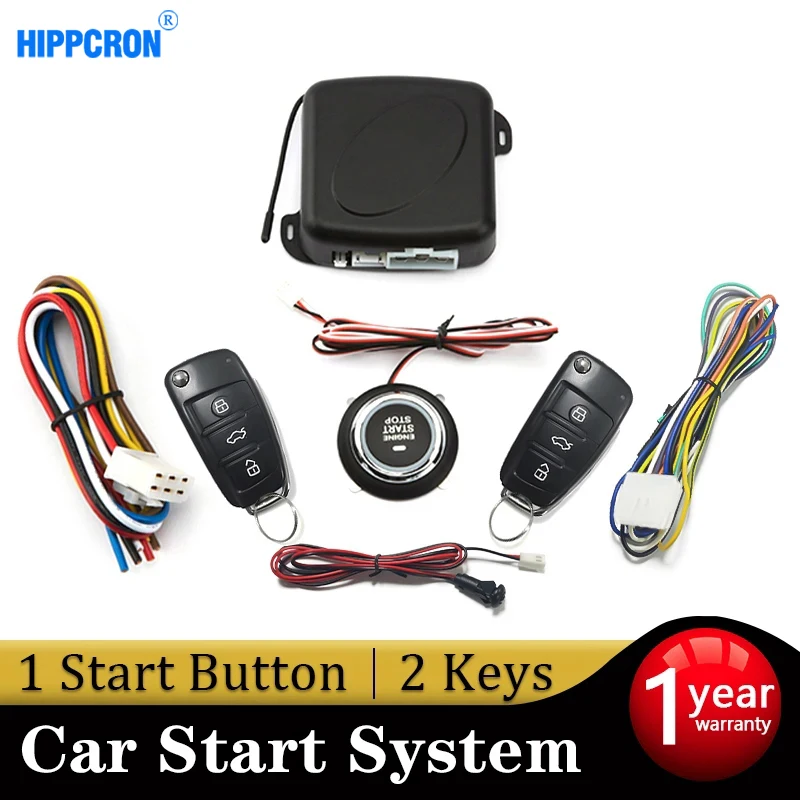 Hippcron Central Door Lock Car Remote Control Keyless Entry Push Start System With Door Window Trunk Control Function Universal