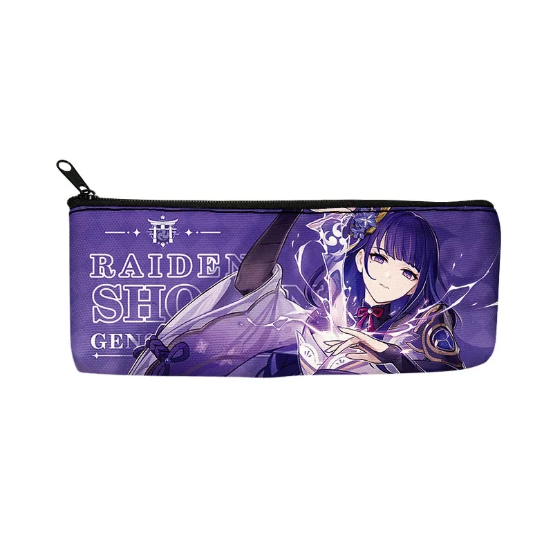 Anime Genshin Impact Pencil Case Bag Box Xiao Zhongli Ganyu Keqing Hutao Venti Pen Case Stationary Case Box Office Supplies