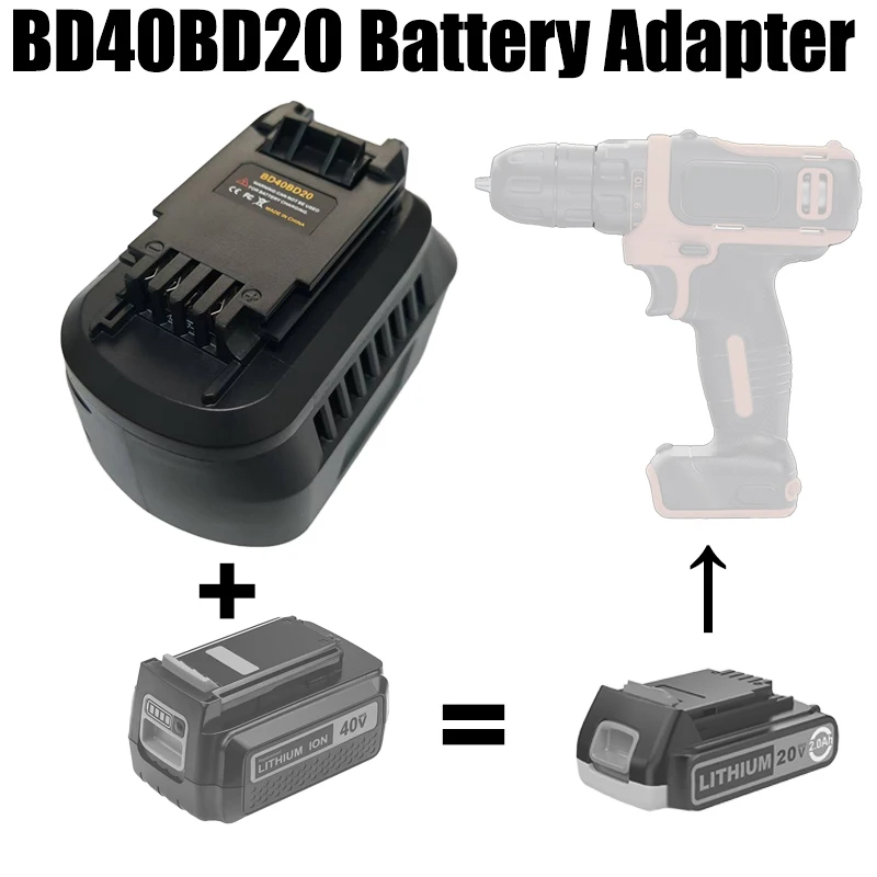 

For Black&Decker 36V 40V Battery Convert To for Black&Decker 20V Battery,for Black&Decker 20V Cordless Tools BD40BD20 Adapter
