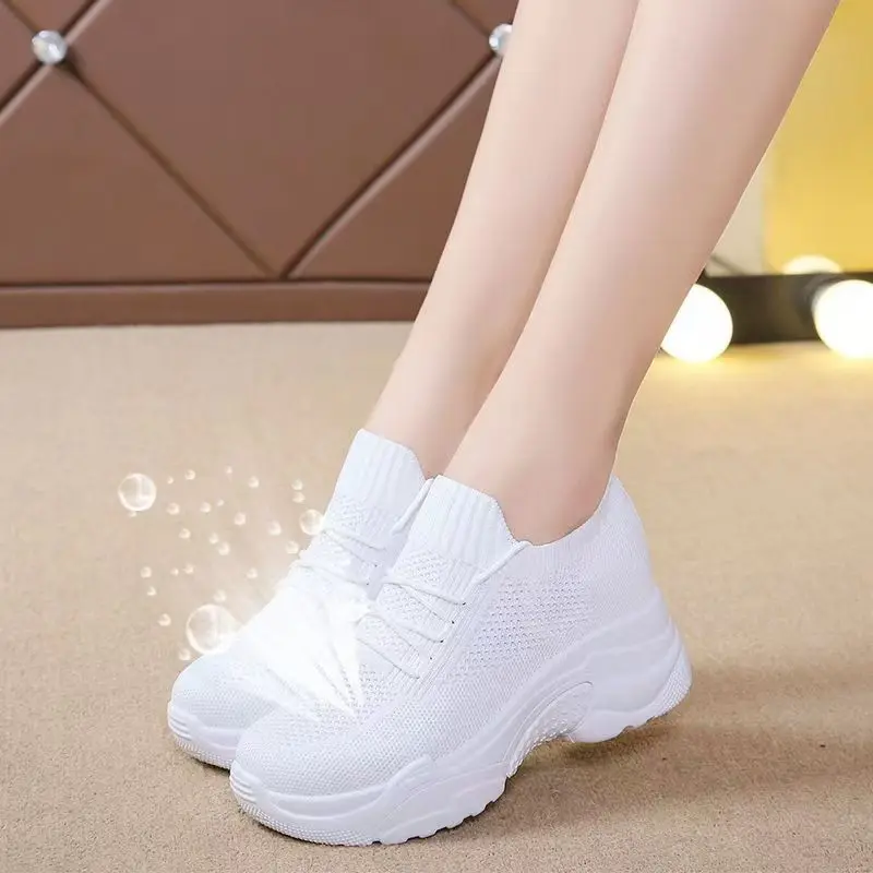 2026 Web celebrity breathable mesh fabric thick-soled shoes for women spring and autumn fashion casual shoes