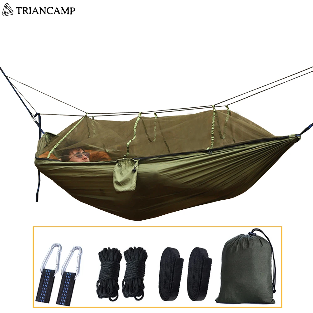 

Portable Outdoor Camping Hammock 1-2 Person Go Swing With Mosquito Net Hanging Bed Ultralight durable Tourist Sleeping hammock