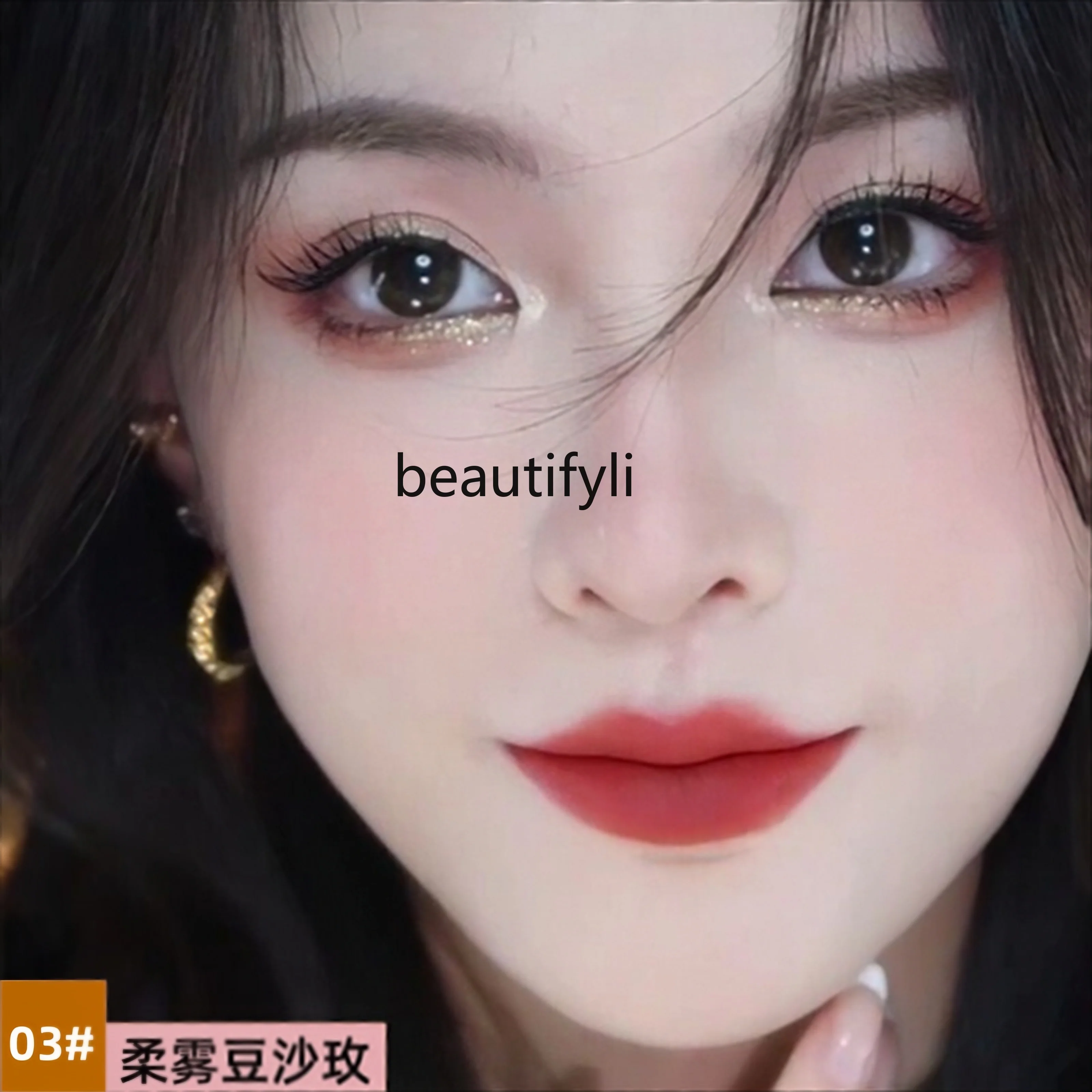 Lazy double head blush stick rouge cream eyeshadow lipstick trimming multi-functional integration