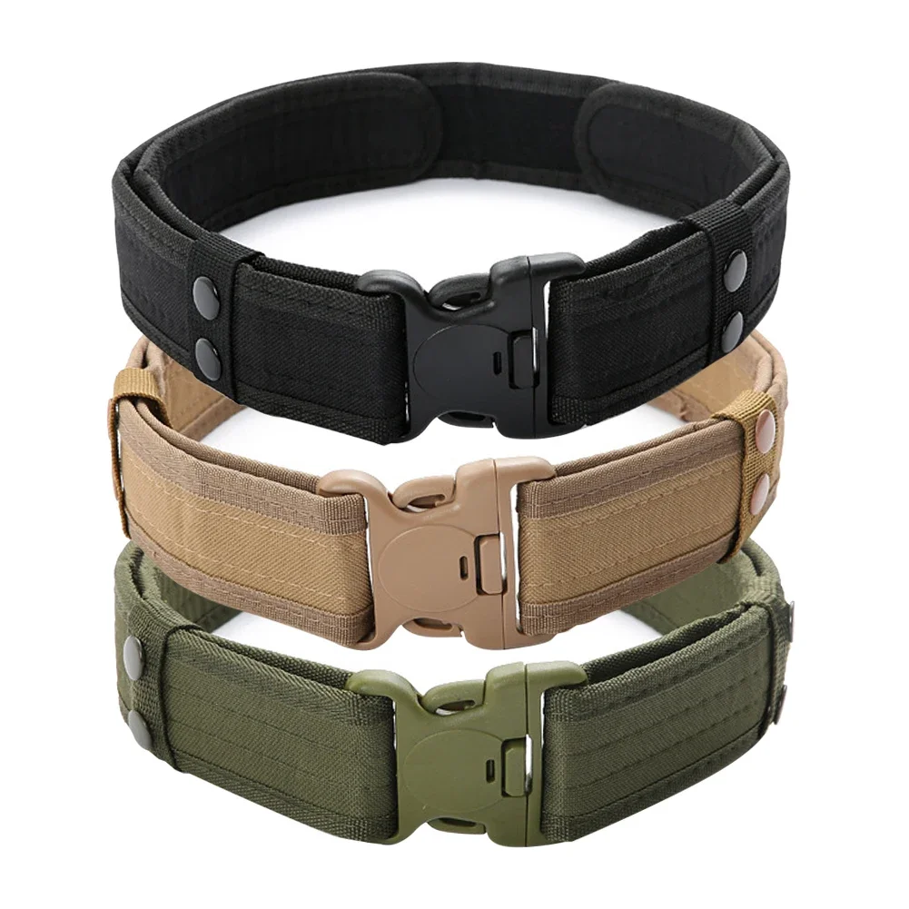 Cinturones tácticos de combate a la moda para hombre, cinturones tácticos de lona de liberación rápida, cinturón de cintura de camuflaje para entrenamiento de caza al aire libre