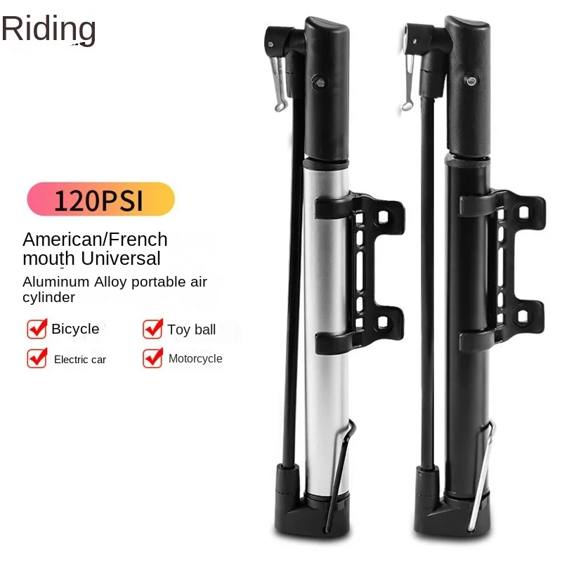 

WEST BIKING Bicycle Air Pump Hand High Pressure With Gauge Mini Portable Alloy Pump For Schrader Presta Valve Tire Air Inflator