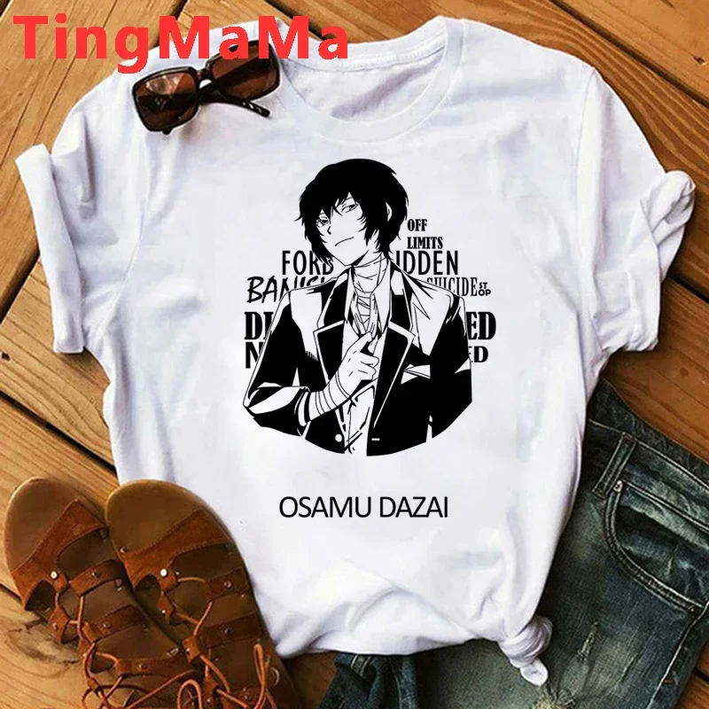 Hot Japanese Anime Bungou Stray Dogs T Shirt Men Kawaii Cartoon Osamu Dazai Graphic Tees Unisex Harajuku Tops T-shirt Male
