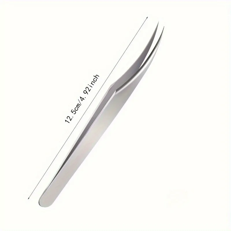 1Pc Stainless Steel Eyelash Tweezers, Dolphin Clip, Super Sharp, Also Suitable for Endogenous Hair Removal, Blackhead Remover