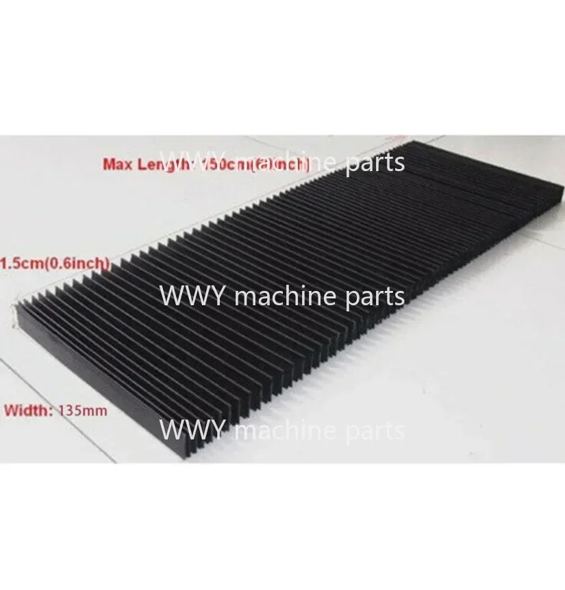 CNC Milling Machine Flexible Guard Dust Cloth Protective Flat Accordion Bellows Dust Cover Tool 1.5 Meters*15mm