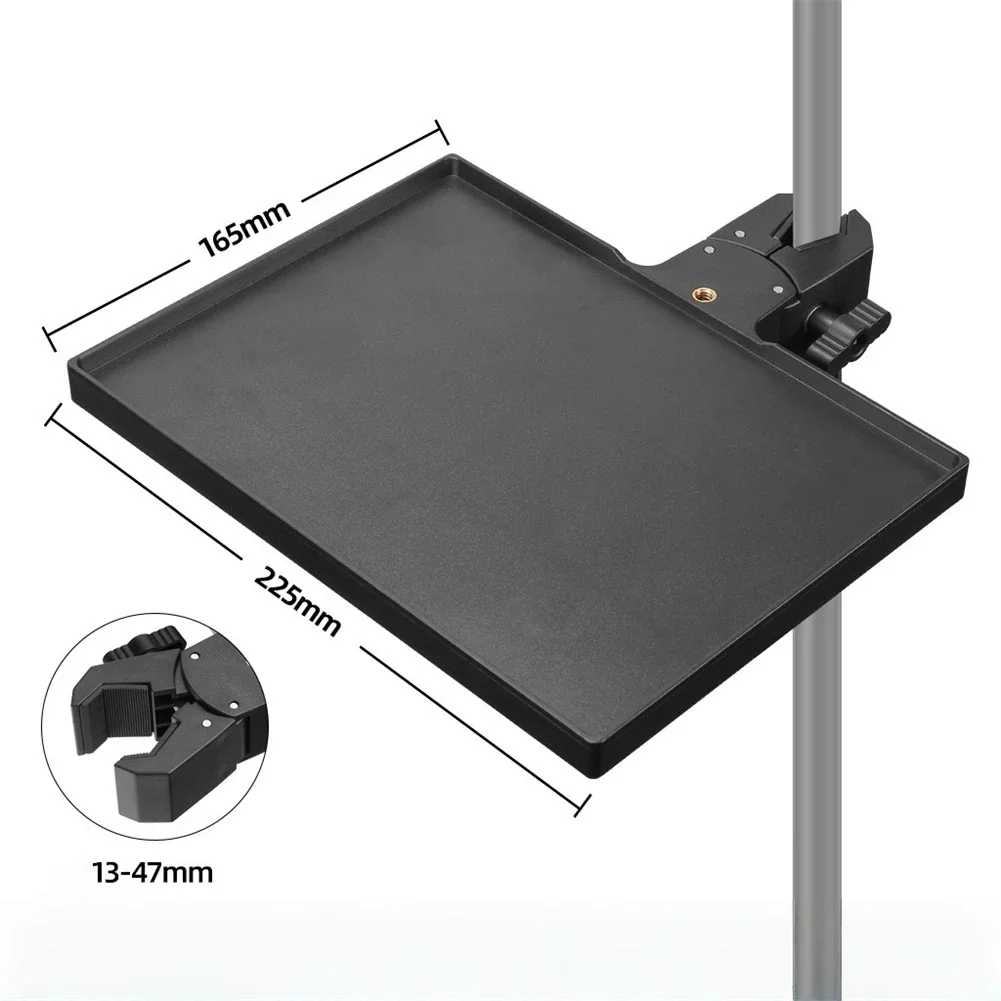 Miwayer Universal Adjustable Microphone Stand Tray, 225×165mm Sound Card Platform, Anti-Slip Pad, Loads 2.5kg for Studio/Stage