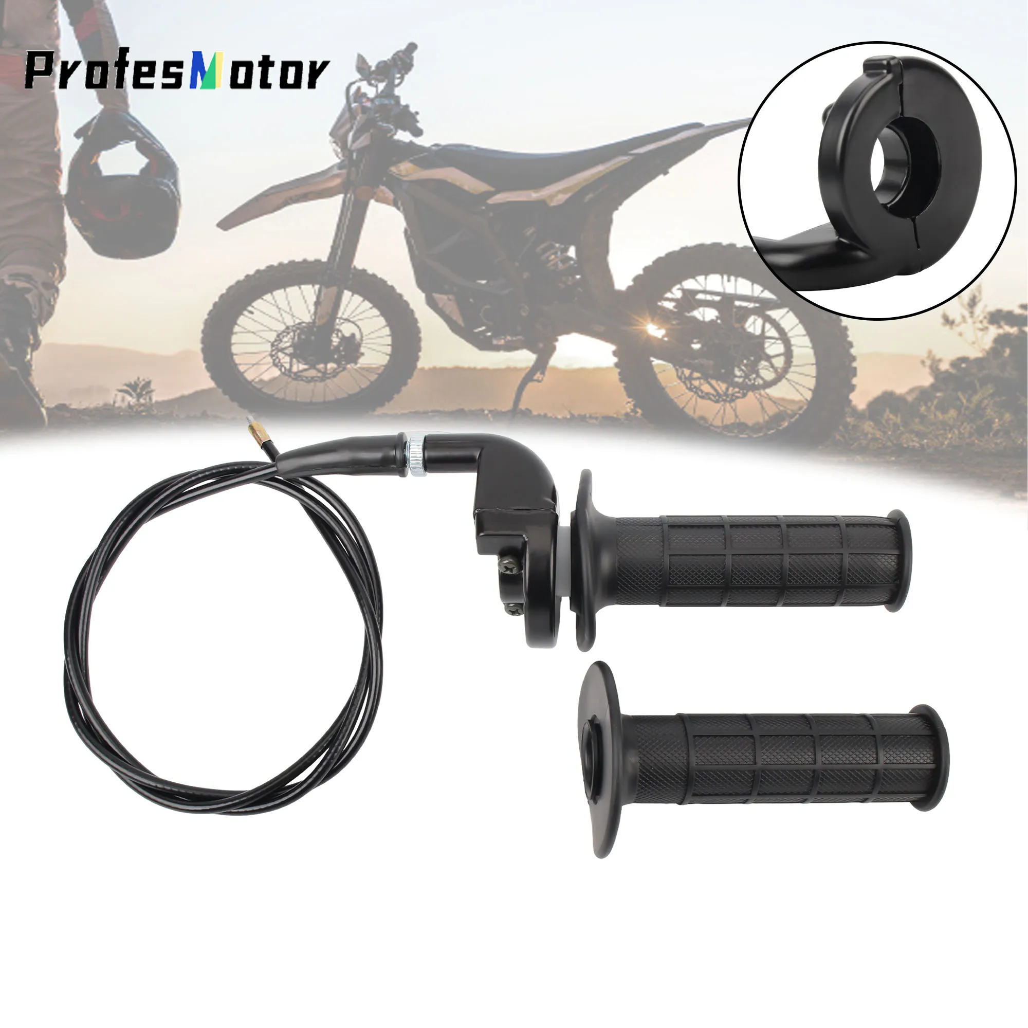 

ATV 7/8" 22mm Motorcycle Grips Hand Grip With Throttle Twist Cable 127CM Quad Pit Dirt Bike Motocross Racing Accessories