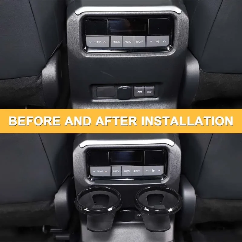 

1 шт., черный углеродистая сталь для Toyota Land Cruiser Prado 250 LC250 2024 + автомобильный подлокотник, задний держатель для стакана с водой, автомобильные аксессуары
