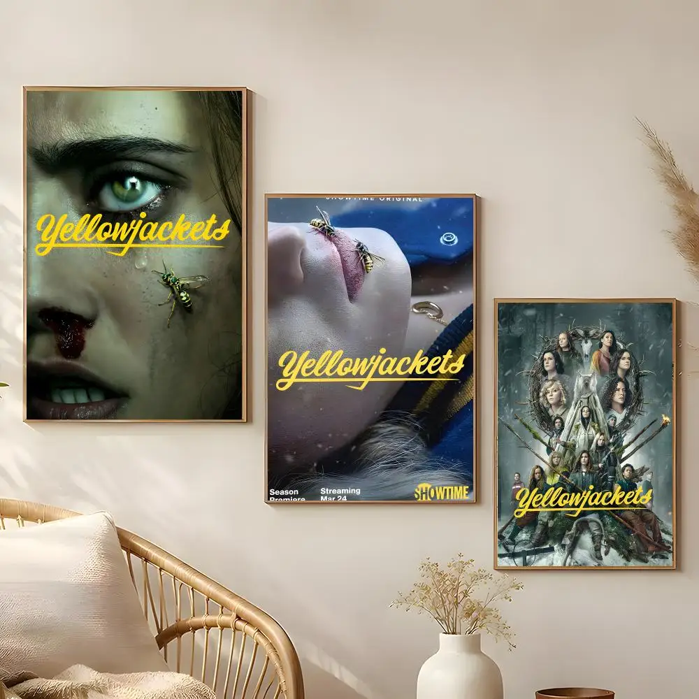 TV Series Yellowjackets Poster Poster Self-adhesive Art Waterproof Paper Sticker Coffee House Bar Room Wall Decor