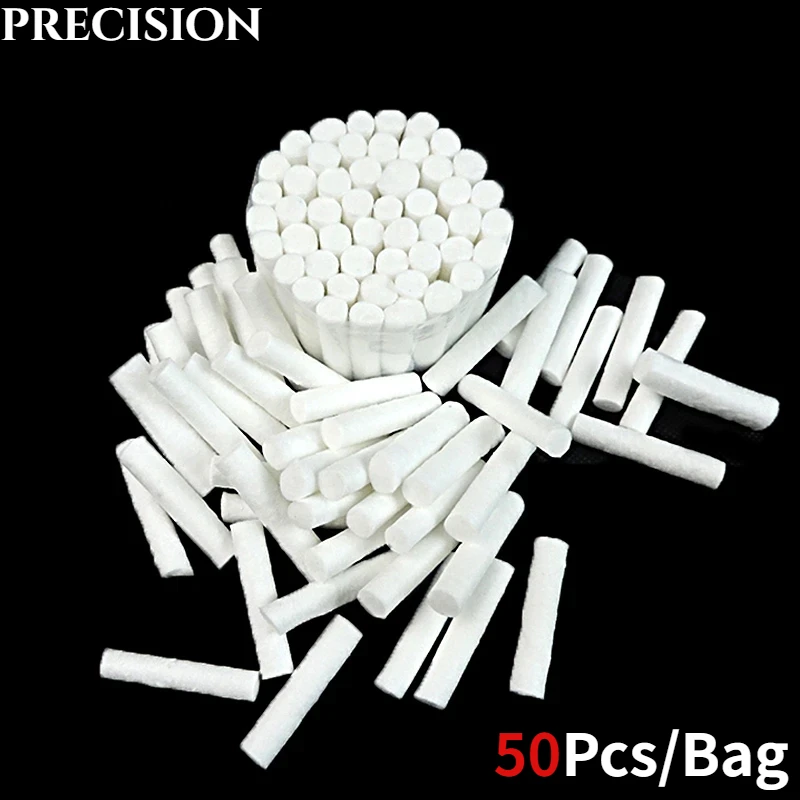 50PCS Disposable Dental Cotton Teeth Whitening Cleaning High-purity Medical Cotton Roll Dentist Supplies Teeth Whitening Dentist