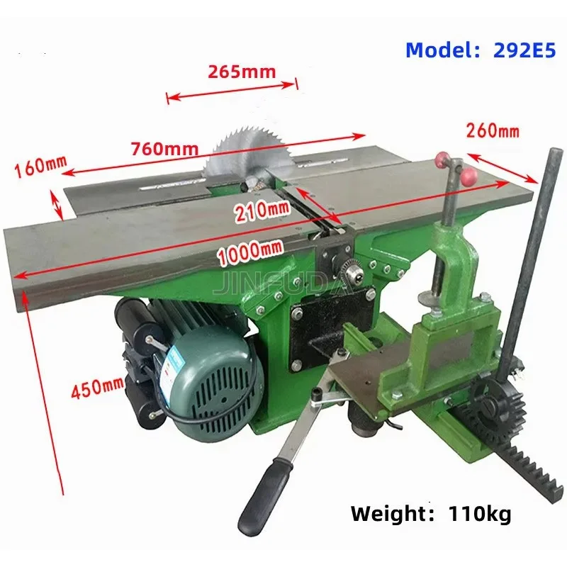 Multifunctional Household Industrial Planing Sawboard Drilling Round Hole Planer Electric Planer Thickness Planer