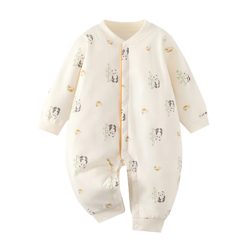 

Infant Clothing Baby Autumn/Winter Style 40g Cotton-lined Newborn Class A One-piece Suit Infant Thin Cotton Romper Warm