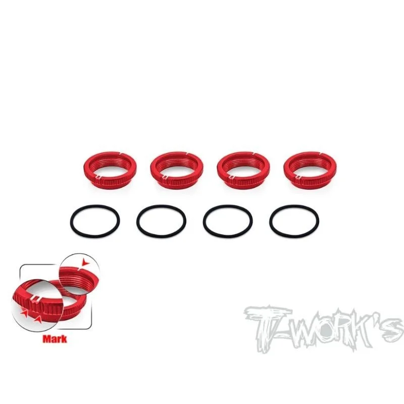 

Original T Works TO-356 Alum. 1/8 Off Road Shock Spring Adjuster 16mm ( AE/Mugen/Kyosho/SWORKZ/Infinity/HN ) 4pcs Rc Tool