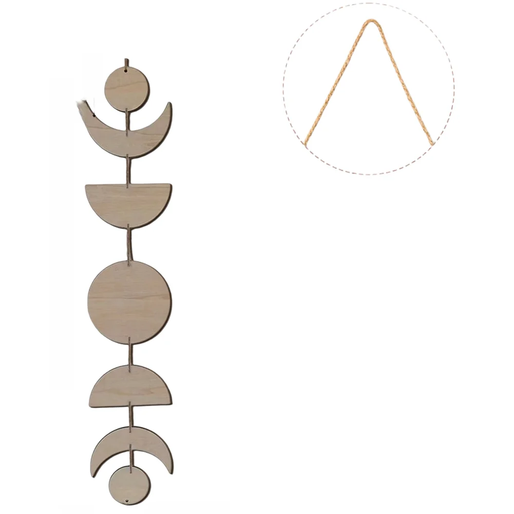 Boxwood Sun Moon Wall Hanging Art Minimalist Boho Home Decor for Living Room Bedroom Wall Mounted Celestial Piece