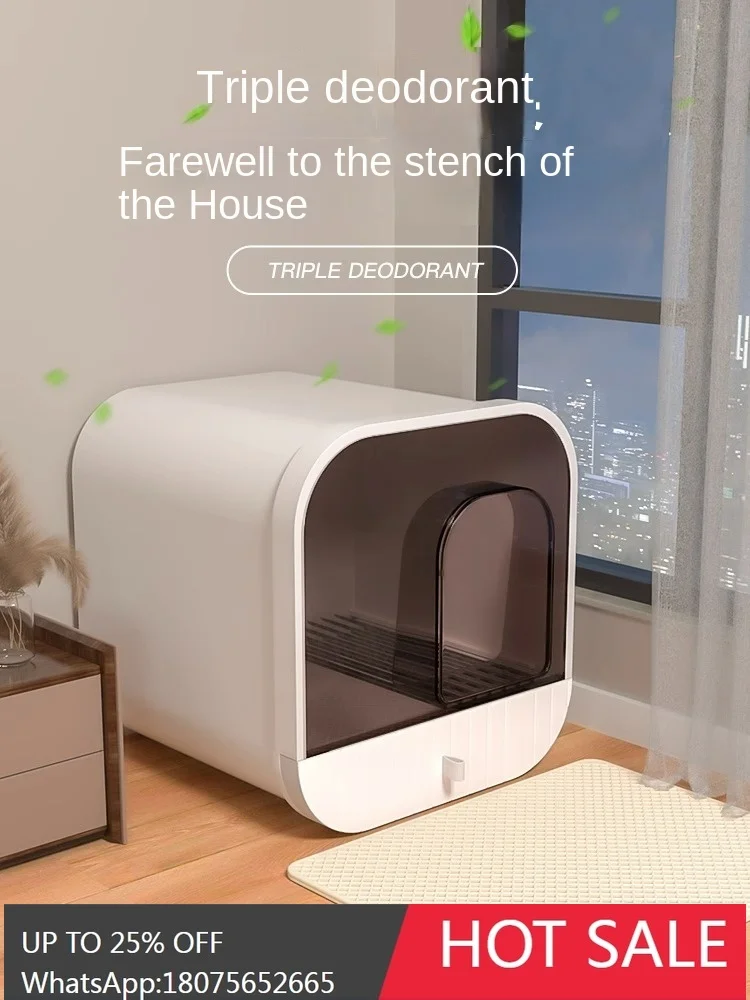 Litter Box Full Semi-Closed Oversized Cat Litter Box Drawer Large Kittens Deodorant Cat Toilet Bason